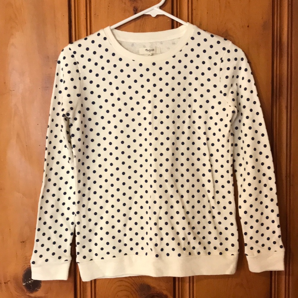 Madewell - polka dot crew neck sweatshirt